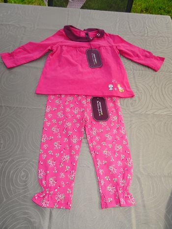 Joli ensemble fleuri tunique + legging 12 mois