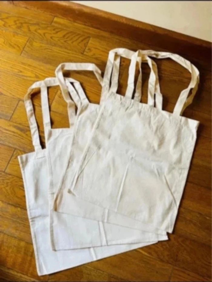 Lot 4 tote bag en 100% coton bio neuf - photo numéro 2