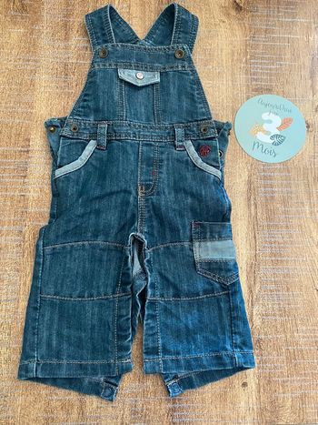 Salopette en jean bébé garçon. 3 mois Obaibi