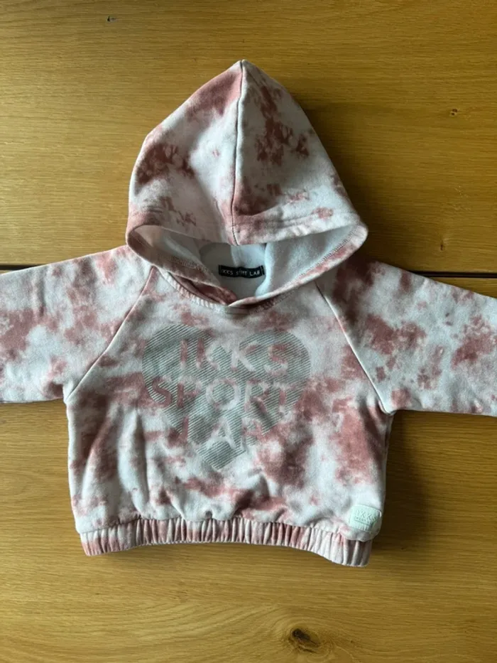Jogging 2 pièces avec sweat à capuche et pantalon rose pâle avec/rose - Taille 4 Ans - photo numéro 6