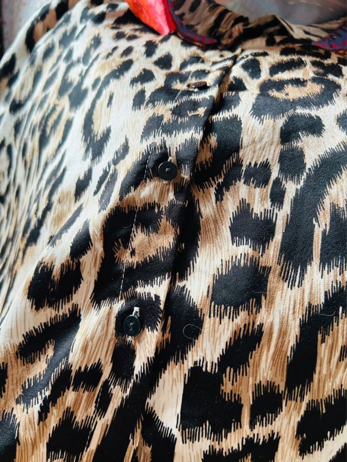 🧡🐆Chemise léopard oversize funky chic ethnic wild tribal multicolored animal shirt🐆🧡 - photo numéro 14