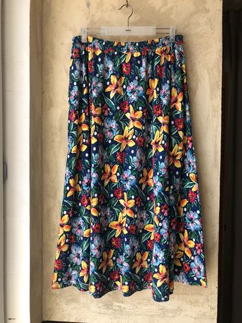 Jupe longue à fleurs multicolores vintage 42/44