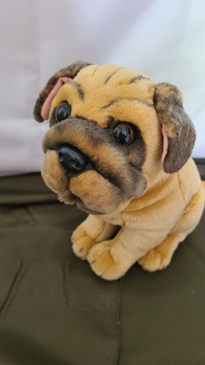 Peluche chien type carlin