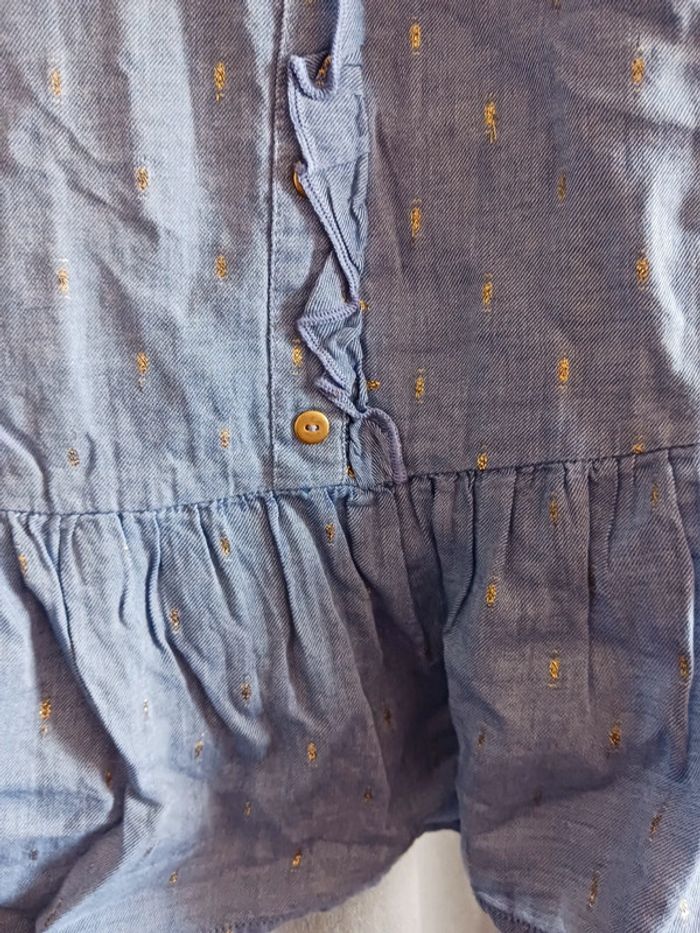 Blouse sans manches et à volants bleue Pieces Taille S36 - photo numéro 2