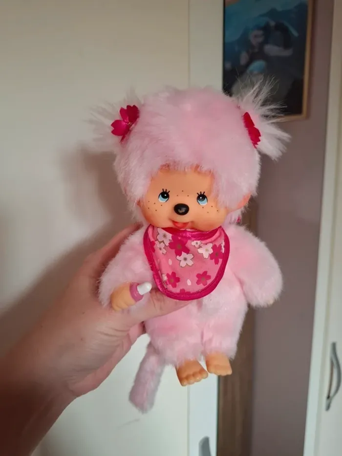 Peluche monchhichi rose