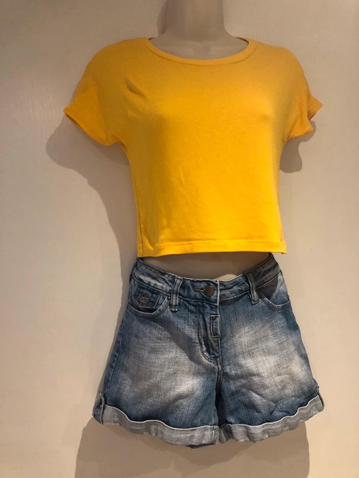 T-shirt court Zara trafaluc jaune taille S - photo numéro 12