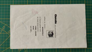 Notice seule en l'état Cluedo miro-meccano pièce détachée jeu de société #E26