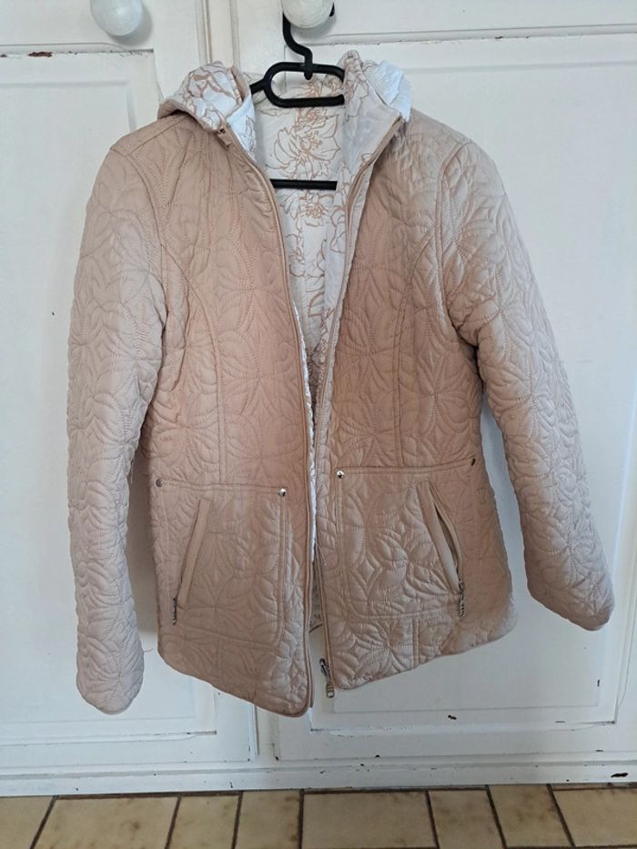 Magnifique veste demi saison beige ou blanche L - photo numéro 3