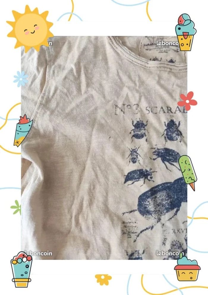 Lot de 2 tee shirt 10 ans un saumon et 1 moutarde - photo numéro 4