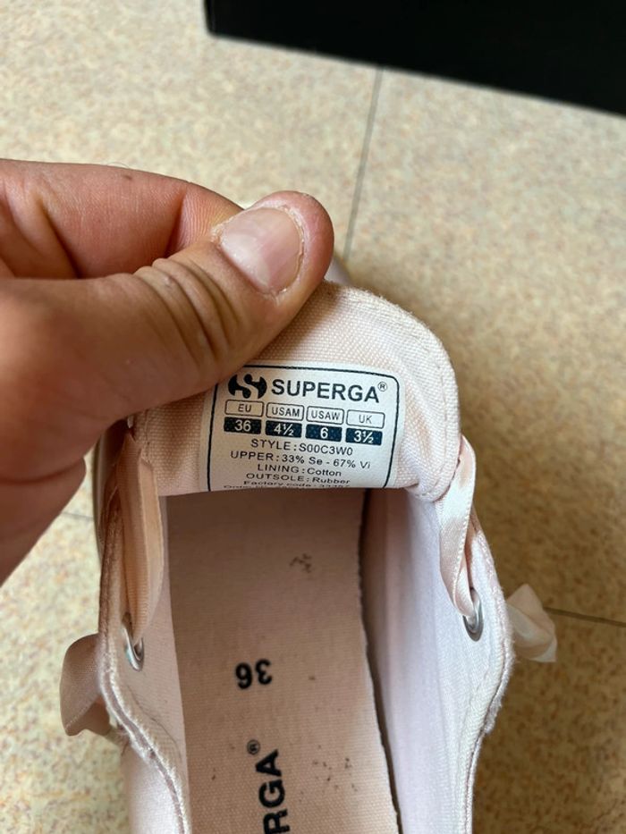 Baskets Superga Rose Satinée Avec Sa Boîte D’origine Taille (36) - photo numéro 8