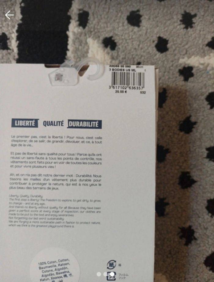 Lot de 3 bodies ML - Taille 36 mois - photo numéro 3