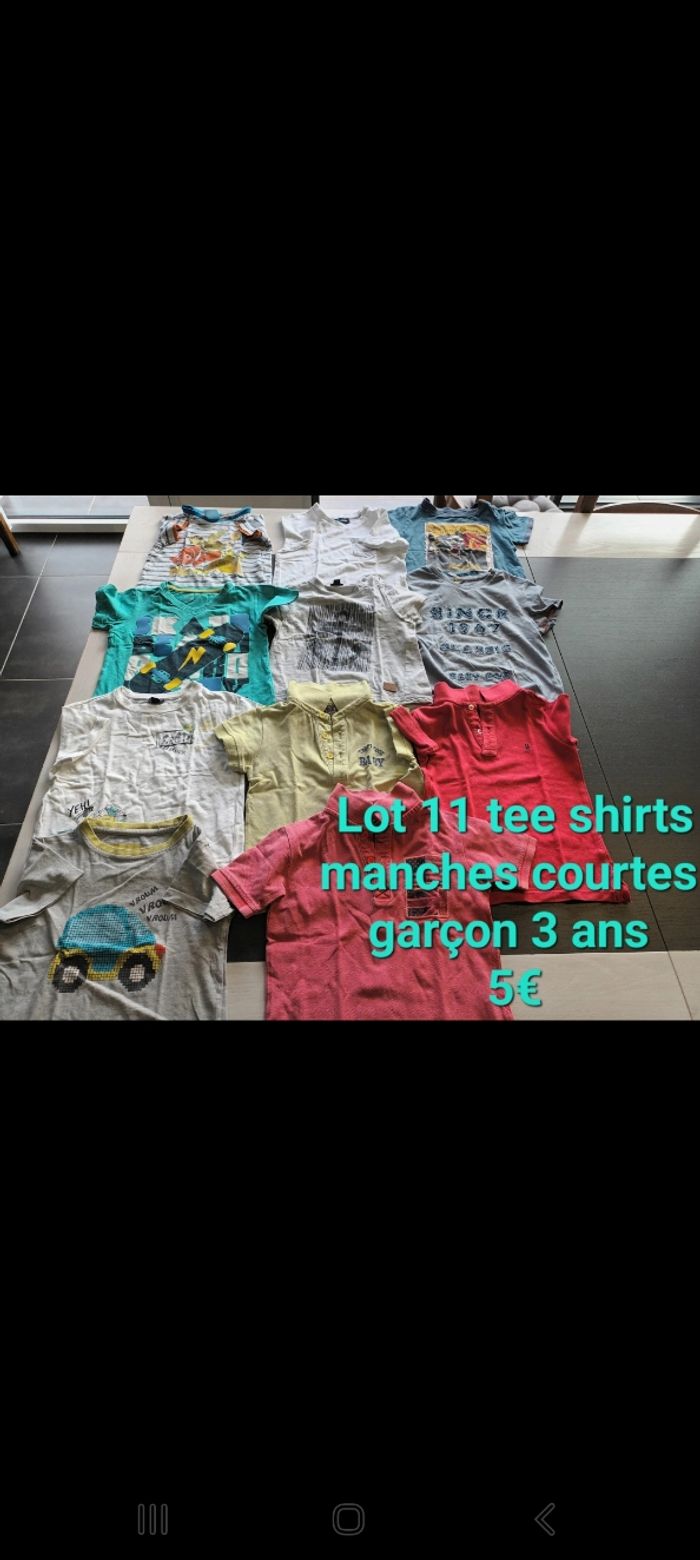 Lot 11 tee shirts manches courtes garçon 3ans