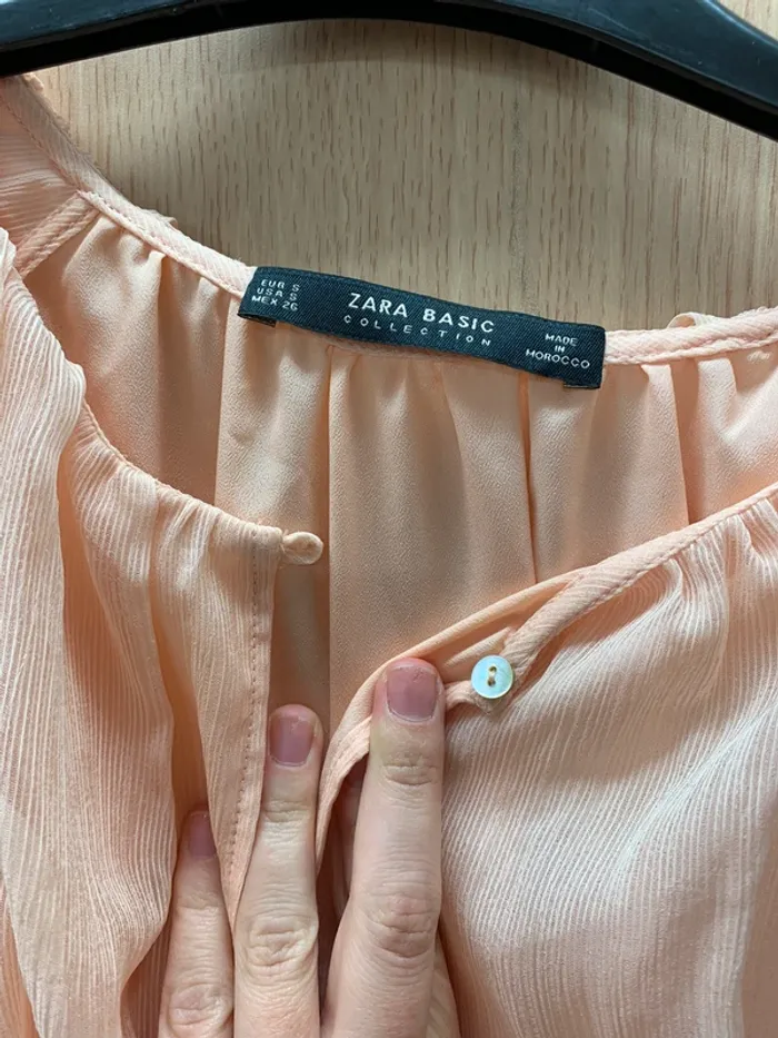 Longue Robe Zara Rose abricot neuve avec étiquette taille S - photo numéro 4
