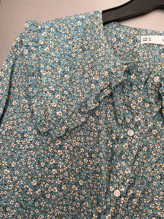 Chemise femme col Claudine fleurs vintage - photo numéro 6