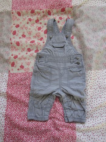 Salopette toile doublée kaki 3 mois