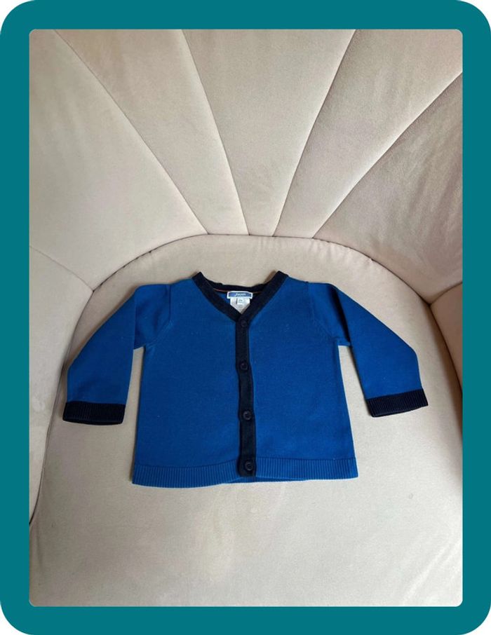 Gilet bicolore 100% coton 12 mois - Jacadi - photo numéro 2