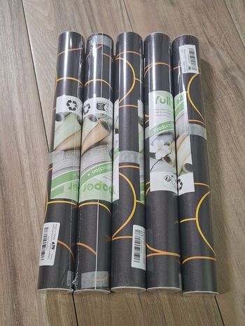 Lot 5 rouleau papier peint autocollant décoration mur meuble chambre salle de bain noir