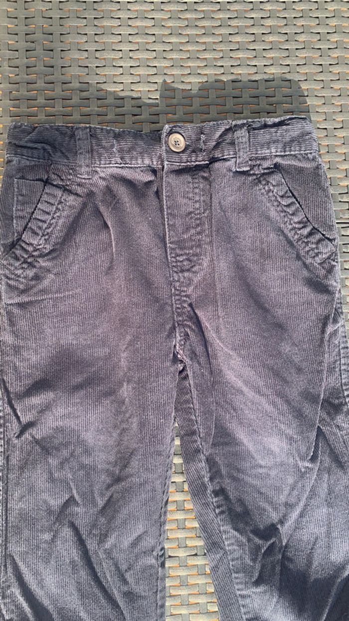 Pantalon velour bleu 10 ans - photo numéro 2