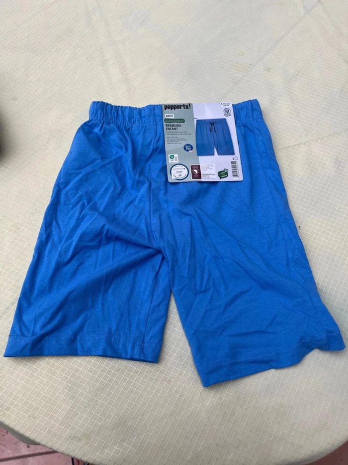 Bermuda 100% coton bleu taille 8-10 ans - photo numéro 2