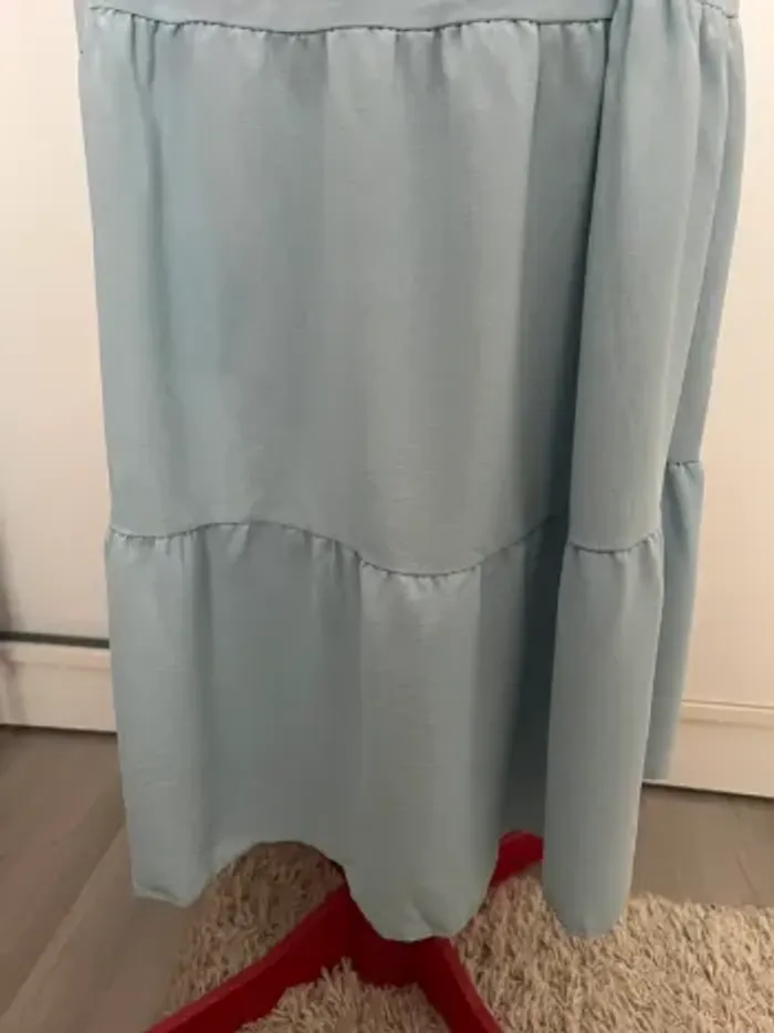 Robe longue volants bleu ciel - photo numéro 6