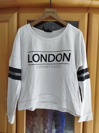 Sweat blanc LONDON taille S