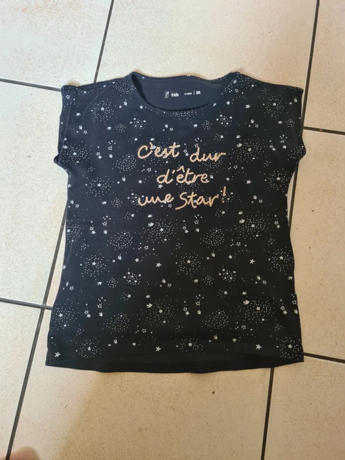 Tee shirt gemo noir 8 ans