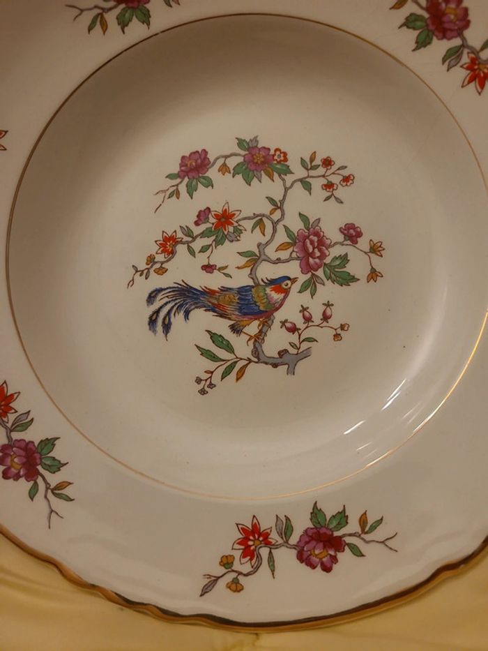 assiette creuse décor oiseau - photo numéro 2