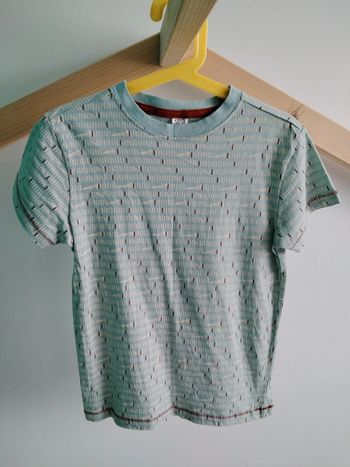 T-shirt manches courtes Zeeman motif domino 7/8 ans