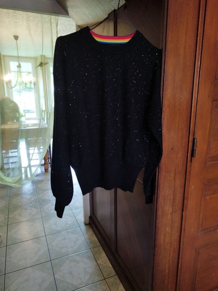 Pull sweat noir pailleté vintage Desigual L/40 y2k - photo numéro 10