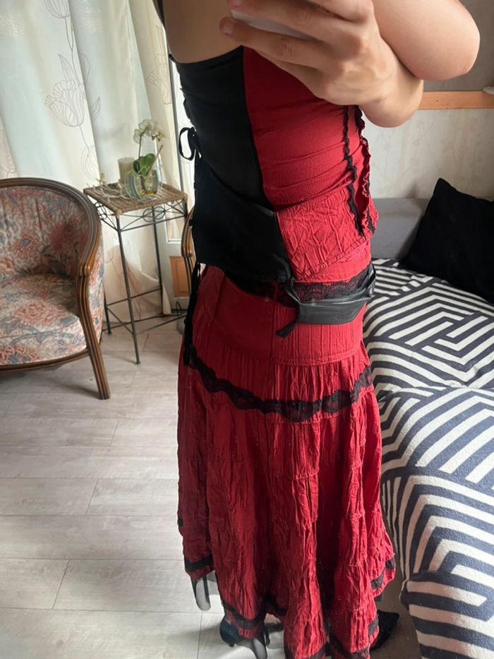 Ensemble bohème hispanique Des filles à la vanille corset champêtre dentelle popcorn - photo numéro 6