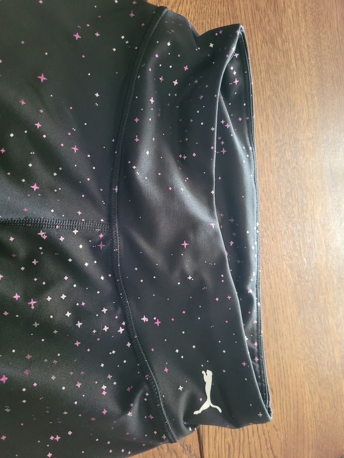 Legging XS puma noir motifs fushia argenté - photo numéro 2