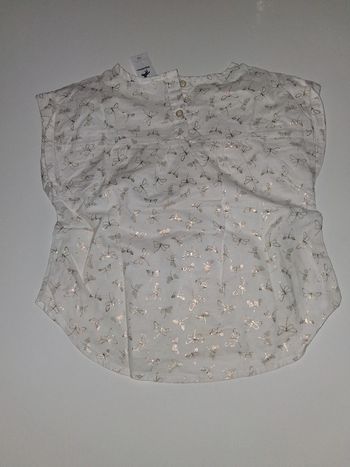 Blouse blanche avec papillons dorés Palomino