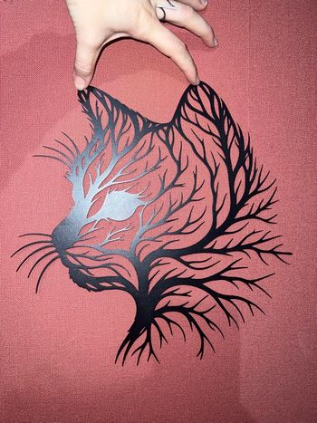 Décoration murale en métal chat