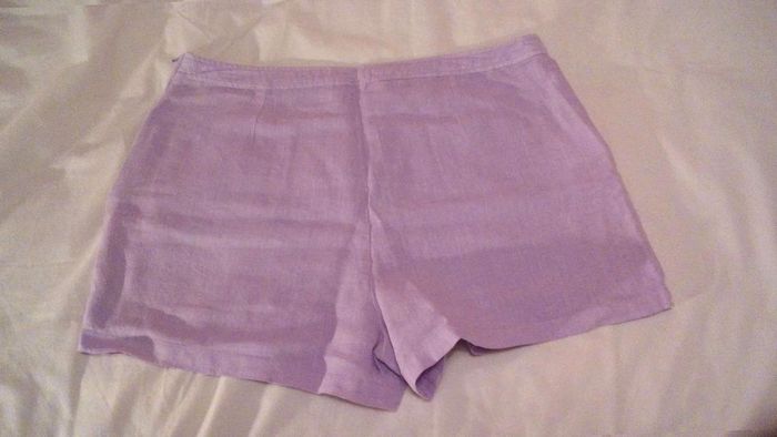 Short  en lin parme  T38/40 - photo numéro 3