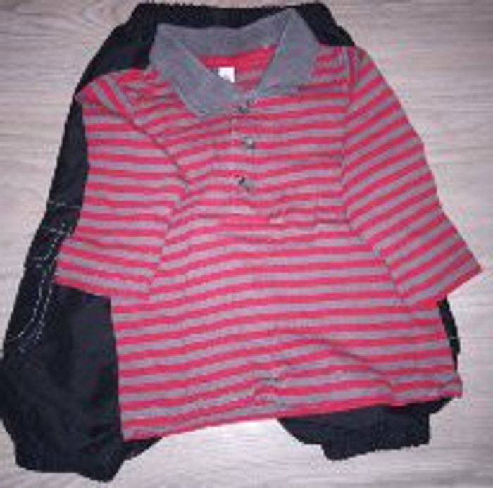 Ensemble 6 mois rayé