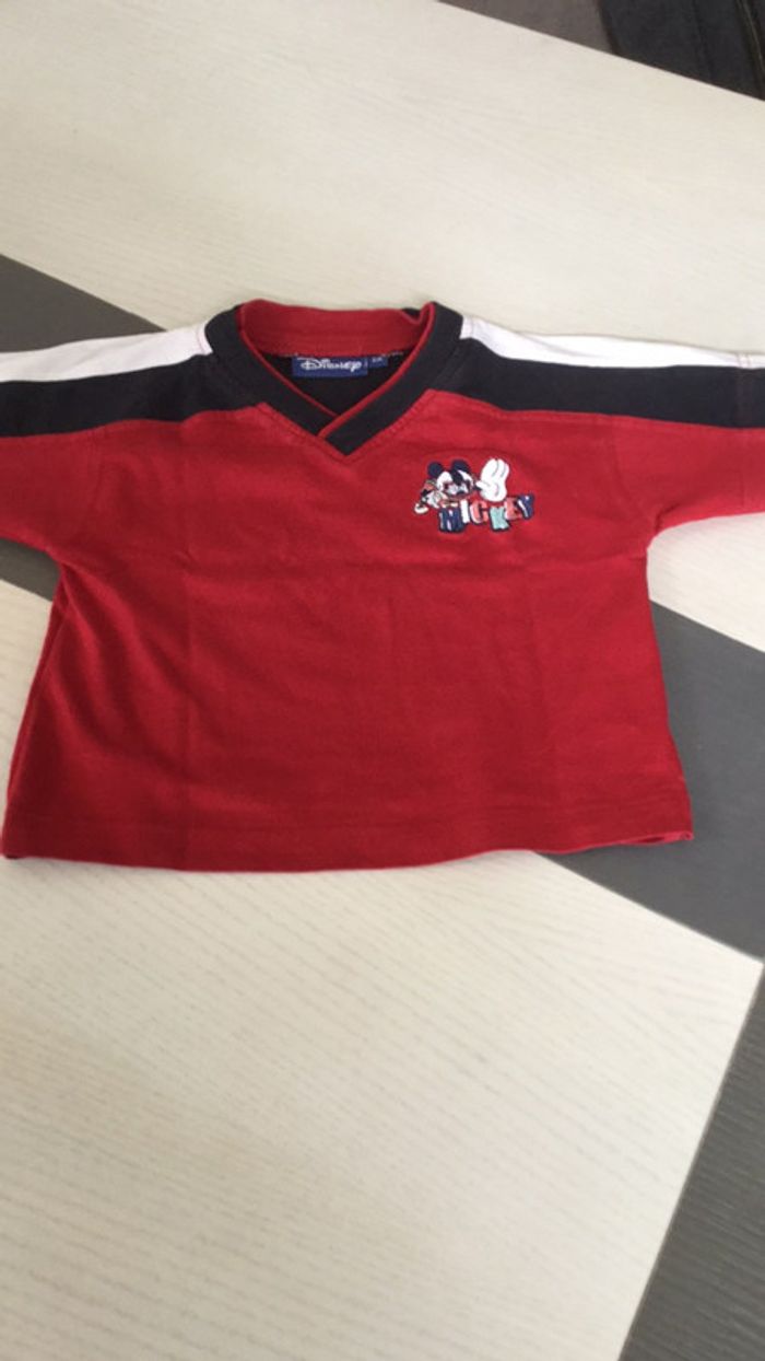 Tee shirt rouge Mickey 2 ans