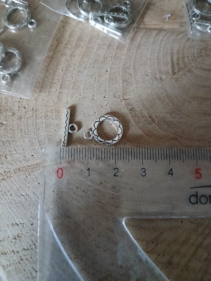 Lot de 15 fermoirs métal argenté - photo numéro 3