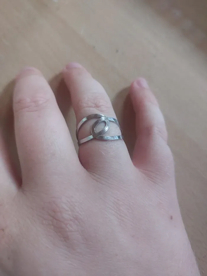 Bague argenté en acier inoxydable - photo numéro 2