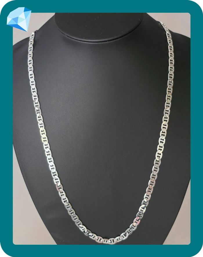 Collier maille Marine 5mm 60cm plaquage argent