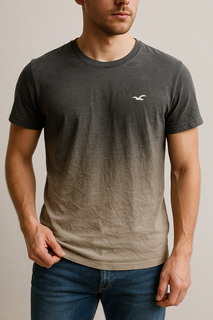 T-shirt Hollister dégradé noir beige · taille S - photo numéro 2
