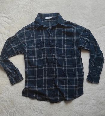 Chemise à carreaux manches longues Mango suit XS bleu marine