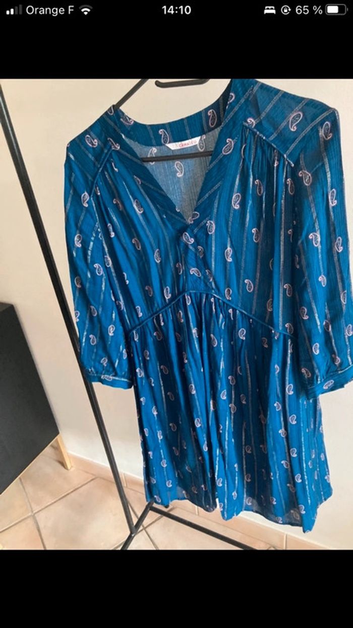 Robe été bleue camaïeu