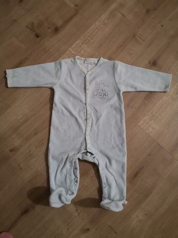 Pyjama en velours Noukie's 6 mois vert menthe