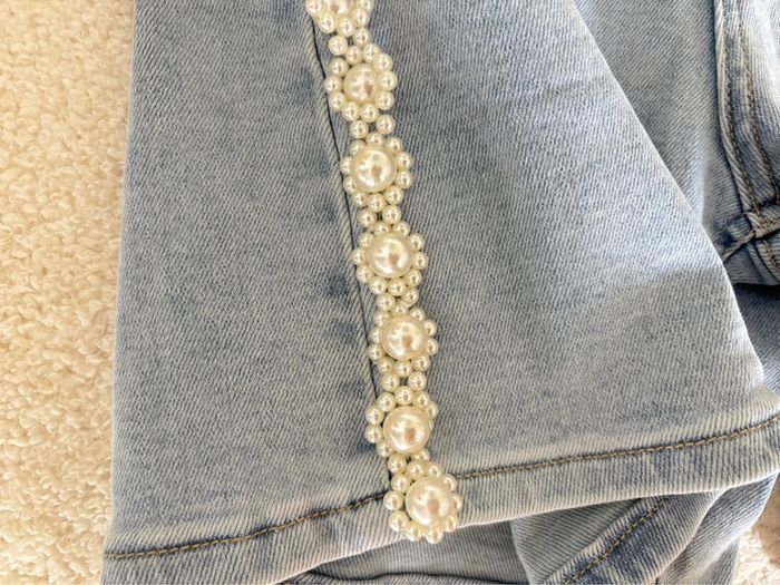 Short en jean perles neuf taille xs - photo numéro 4