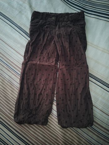 Pantalon large velours côtelé marron 4 ans