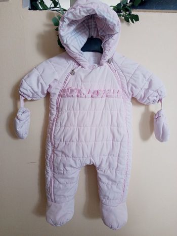 Combinaison pilote rose pâle bébé fille - 6 mois - Très bon état