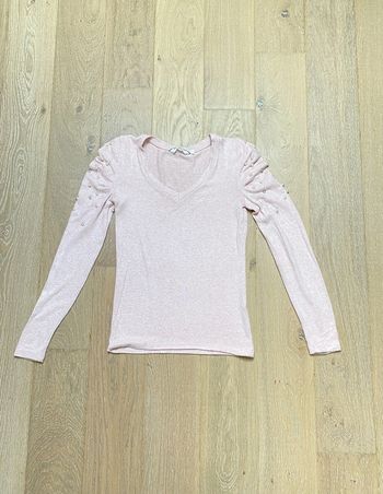 Pull femme Naf Naf perles rose XS