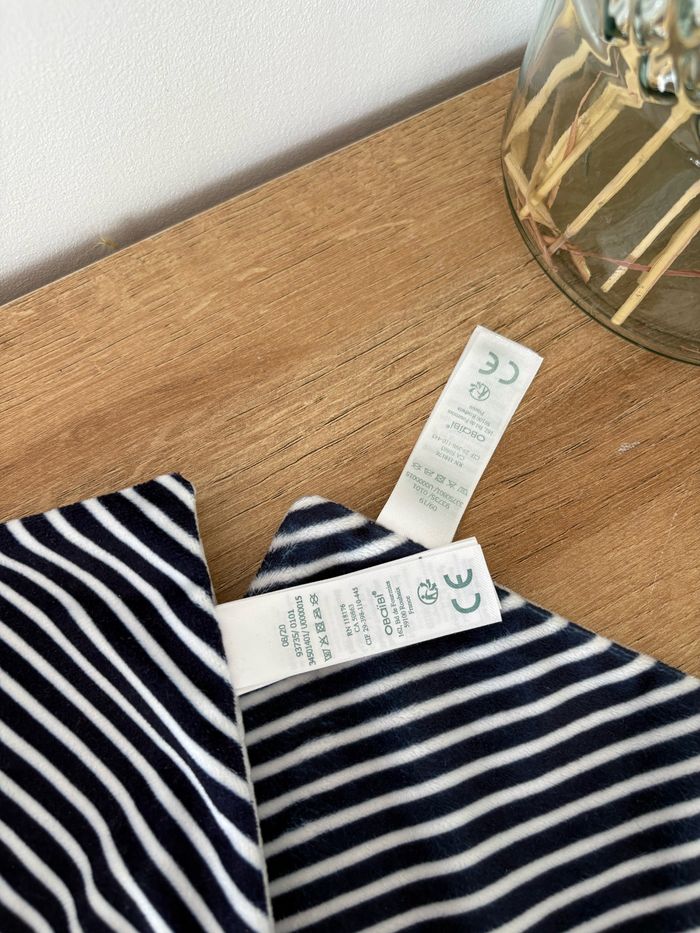 2 doudous chien rayures bleu marine blanc gris - photo numéro 4