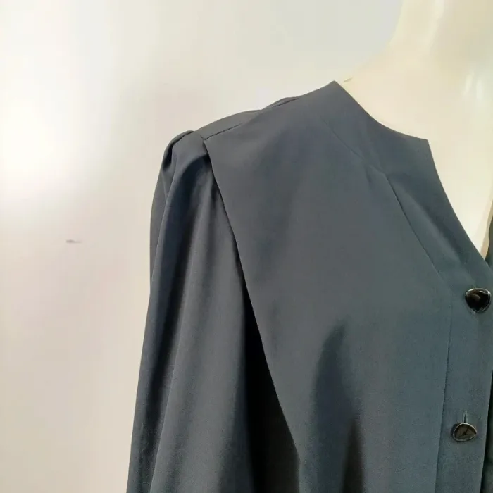 Robe noire vintage Jausta Cinquini – Made in Italy – Élégante et fluide - Taille 54 A829 - photo numéro 4