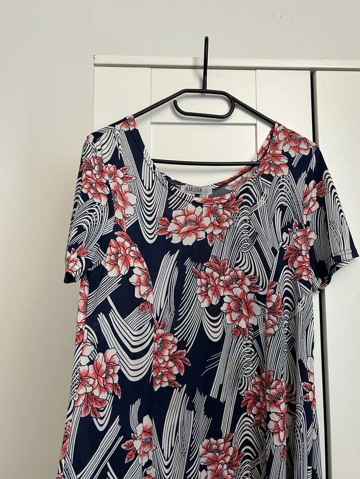 Robe longue marine à motifs Airisa Taille L - photo numéro 3